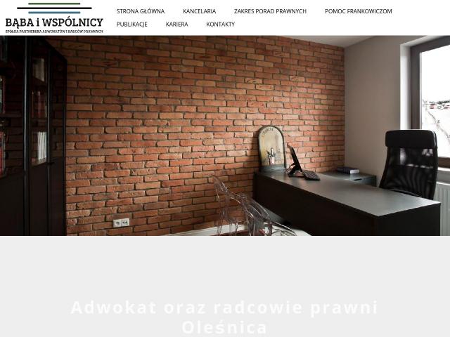 Bąba I Wspólnicy Spółka Partnerska Adwokatów I Radców Prawnych
